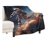 Coperta morbida per divano, coperta leggera in flanella per divano, astronauta che vola nello spazio, coperta decorativa calda e accogliente per l'autunno e l'inverno, 40"x50"