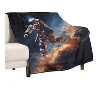 Coperta morbida per divano, coperta leggera in flanella per divano, astronauta che vola nello spazio, coperta decorativa calda e accogliente per l'autunno e l'inverno, 152,4 x 203,2 cm