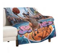 Coperta morbida per divano, coperta leggera in flanella per divano, canguro che si tuffa in campo, coperta decorativa calda e accogliente per autunno e inverno, 50"x60"