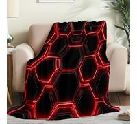 Coperta morbida per divano letto delicata sulla pelle 80 x 150 cm, Astratto Moderno Geometrico Coperta in flanella double-face per divani, poltrone e copriletti Buio