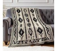 Coperta Morbida Trame geometriche astratte Coperta Flanella per Letto Divano e Viaggi, 130 x 150 cm Plaid Leggero in Microfibra
