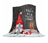 Coperta natalizia con gnomo, coperta invernale in flanella senza fiocchi di neve, per soggiorno, camera da letto, divano, coperta calda e morbida per tutte le stagioni, 150 x 200 cm