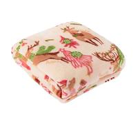 furn. Coperta natalizia in pile con stampa di renne e Babbo Natale (Multicolore - 130x150cm)