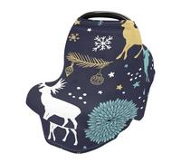 Coperta natalizia per allattamento al seno, con renna e fiocco di neve, per bambini, elasticizzata, morbida, traspirante, multiuso, regalo per ragazzi e ragazze