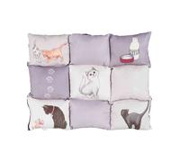 Coperta patchwork cat 45×55cm colore grigio