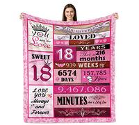 Coperta per 18° compleanno per ragazze, decorazioni per il 18° compleanno, per ragazze, 18 anni, idea regalo per ragazza di 18 anni, figlia, bestie sorella, morbida flanella