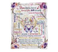Coperta per 60° compleanno, regalo per donne, per la sua migliore amica, cugina oltre i 60 anni, regalo per mamma, nonna, moglie, sorella, zia, decorazione per 60° compleanno