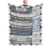 Coperta per 80° compleanno per donne e uomini, 80° compleanno, 127 x 152,4 cm, regalo per 80 anni, ideale per lui e lei, coperta regalo per genitori, marito, amici, bestie, 80° compleanno coperta