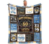 Coperta per 80 compleanno VXDRZGT 60 x 50 pollici Regali per 80 compleanno per uomo Regali di compleanno per 80 anni per uomo Regali per uomo d