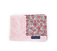 Doudou et Compagnie - Plaid Douceur Rose et Flori - Collezione BOH'AIME FAON - 70 x 100 cm - Fronte stampato 100% cotone - Retro rosa 100% peluche - Comfort - Regalo nascita bambino - DC4036