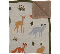 coperta per bambini lavorata a maglia in cotone biologico animali del bosco 82 × 104 cm
