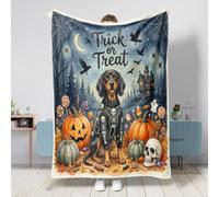 Coperta per cani Coonhound di Halloween, 127 x 152 cm, coperta in flanella soffice e pelosa, per divano, divano, viaggio, decorazione per la casa e il letto