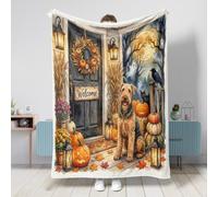 Coperta per cani di Halloween Airedale Terrier, 101 x 127 cm, morbida e pelosa, in flanella, per divano, viaggio, graziosa decorazione per la casa e il letto