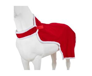 Coperta per cavalli collezione Natale in feltro rosso e bianco da usare sotto l