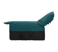 Coperta per cavalli, verde scuro, nero, 85 cm, in poliestere, impermeabile, traspirante, antivento, con cinghia regolabile e lembo per coda, per stalla, pascolo, esterni, protezione invernale