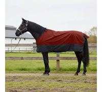 Coperta per cavalli, verde scuro, nero, 95 cm, in poliestere, impermeabile, antivento, traspirante, per stalla, pascolo, per esterni, protezione calda, con cinghia regolabile e lembo per coda