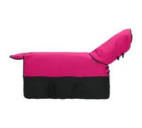 Coperta per cavallo, rosa e nero, 105 cm, in poliestere, impermeabile, traspirante, antivento, con lembo per coda, per stalla, pascolo, per esterni, protezione da transizione