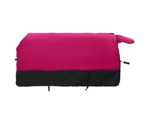 Coperta per cavallo, rosa e nero, 165 cm, in poliestere, impermeabile, antivento, traspirante, con cinghia regolabile, per stalla, pascolo, attività all'aperto, protezione per equitazione