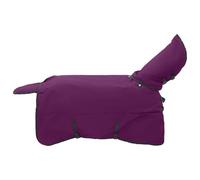 Coperta per cavallo, verde scuro e nero, in poliestere, 145 cm, impermeabile, antivento, traspirante, con lembo per coda regolabile, per stalla, pascolo, protezione esterna in caso di pioggia e