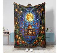Coperta per criceti di Halloween, 152 x 203 cm, con animali e foresta, soffice coperta in flanella pelosa, per divano, viaggio, decorazione per la casa e il letto delle streghe