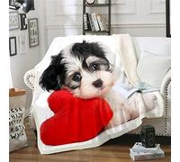 Coperta per cuccioli di cane, per bambini, ragazzi, ragazze, con stampa di cani, coperta in pile a tema animale, 3D con stampa di cane, coperta di peluche da 76,2 x 101,6 cm