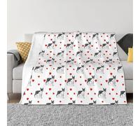 Coperta per divano - Boston Terrier Dog Hearts Cute Soft Lightweight Cozy Plush Warm Throw Blanket Blanket Blanket & Throw Comfy Fuzzy Flannel Blanket & Throw for Sofa and Bed All Season