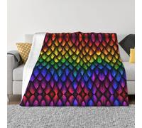 Coperta per divano - Coperta morbida e leggera con squame di drago, comoda coperta in flanella pelosa e coperta per divano e letto per tutte le stagioni