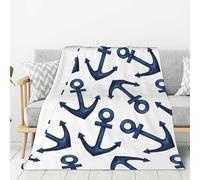 Coperta per divano, divano e letto, con ancora, super morbida, leggera, comoda, soffice, calda, in flanella, per tutte le stagioni