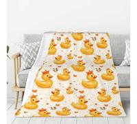 Coperta per divano, divano e letto, con stampa di anatre carine, alla moda, morbida, leggera, confortevole, pelosa, calda e accogliente, in flanella, per tutte le stagioni
