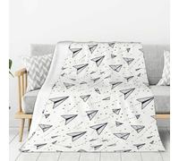 Coperta per divano, divano e letto, stampa vintage di carta con aeroplano, alla moda, morbida, leggera, comoda, pelosa, calda e accogliente, coperta in flanella per tutte le stagioni