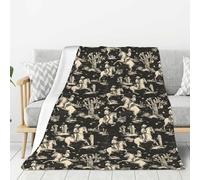 Coperta per divano e letto, con stampa di cavalli bianchi con cowboy occidentale, alla moda, morbida, leggera, comoda, pelosa, calda e accogliente, in flanella, per tutte le stagioni