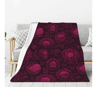 Coperta per divano e letto, con stampa di piante carnivore rosa, alla moda, morbida, leggera, confortevole, pelosa, calda e accogliente, in flanella per tutte le stagioni