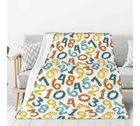 Coperta per divano e letto, super morbida e accogliente, in peluche, con stampa di numeri matematici, leggera, pelosa, comoda, calda, coperta e copriletto per tutte le stagioni