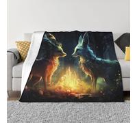 Coperta per divano, Firefly Forest Fox morbida e comoda coperta calda e leggera in flanella per divano letto per tutte le stagioni 203,2 x 152,4 cm