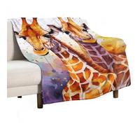 Coperta per divano letto, morbida e accogliente coperta con peluche queen in flanella con giraffe acquerellabili, coperta leggera per letto, divano, decorazione per la casa, tutte le stagioni