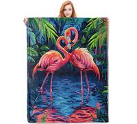 Coperta Per Divano Vintage Tropical Flamingo Love Coperta M
