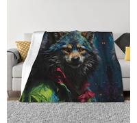 Coperta per divano, vintage Wolf Warrior morbida e comoda coperta calda, leggera e accogliente coperta in flanella per divano letto per tutte le stagioni, 101,6 x 76,2 cm