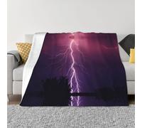 Coperta per divano - Viola tempesta morbida e leggera coperta calda in peluche, comoda coperta in flanella pelosa e copriletto, per divano e letto per tutte le stagioni