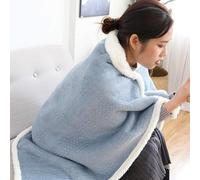 Coperta per gambe da ufficio, spessa, calda, scialle, pausa pranzo, mantello, pisolino, piccola coperta (blu)