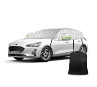 Coperta per grandine semi-garage compatibile con Ford Focus Hatchback 2010 - 2023, protezione dalla neve mezza copertura auto 6 strati di copertura spessa impermeabile con cinghia antivento strisce