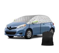 Coperta per grandine semi-garage compatibile con Toyota Yaris 2013 - 2025 XP150 Hatchback, protezione dalla neve, mezza copertura auto 6 strati ispessita, impermeabile con cinghia antivento, strisce