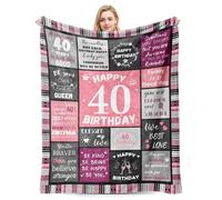 Coperta per il 40° compleanno da donna, 127 x 152,4 cm, decorazioni di buon compleanno per donne di 40 anni, migliori idee per la sua amica, mamma, sorella, nonna, moglie, regalo per donna unico