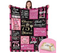 Coperta per il 75° compleanno da donna, regalo per donna di 75 anni, 75° compleanno per la sua migliore amica, mamma, sorella, moglie, 152 x 127 cm (rosa)
