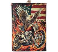 Coperta Per Letto Bald Eagle, American Flag Motorcycle Coperta Sedia L