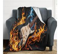 Coperta per letto con chitarra elettrica, 140 x 177,8 cm, morbida e leggera, coperta in flanella per divano, sedia, ufficio, campeggio, viaggi