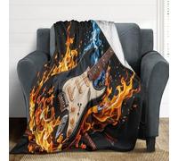 Coperta per letto con chitarra elettrica, 76,2 x 101,6 cm, morbida e leggera, coperta in flanella per divano, sedia, ufficio, campeggio, viaggi