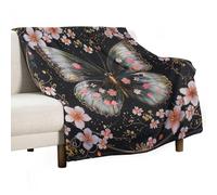 Coperta per Letto per Viaggi,Decorativo Coperta Divano Butterfly Flower Colorful Nature Plants Microfibra E Accogliente Inverno Coperte in Pile L