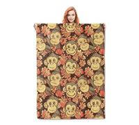 Coperta Per Letto Trees Flower Cute Monkey Coperta Personalizzata S