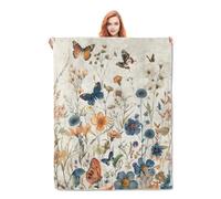 Coperta Per Letto Vintage Garden Butterfly And Flower Botanical Coperta L