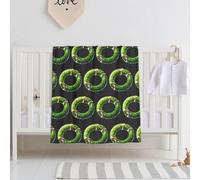 Coperta per neonati con motivo ghirlanda verde smeraldo 76,2 x 101,6 cm, coperta per culla, regalo per neonati